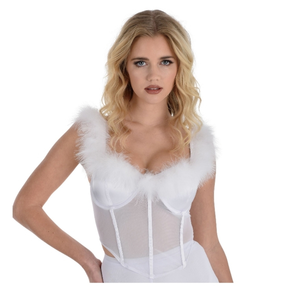 Elegant White Corset Bustier Wearable Costume